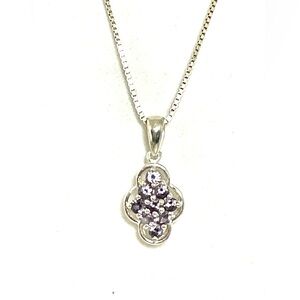 Sterling Purple Sapphire Pendant Necklace